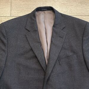 Cremieux Loro Piana Blazer Mens 44R Blue Houndstooth Wool Two Button Sport Coat